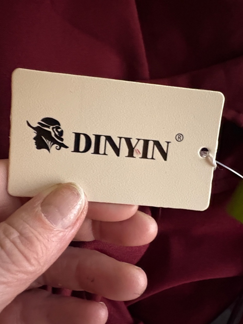DINYIN Branded Wine Red Dress Top - Picture 4 of 5